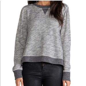 rag & bone stylish heathered gray boxy sweatshirt